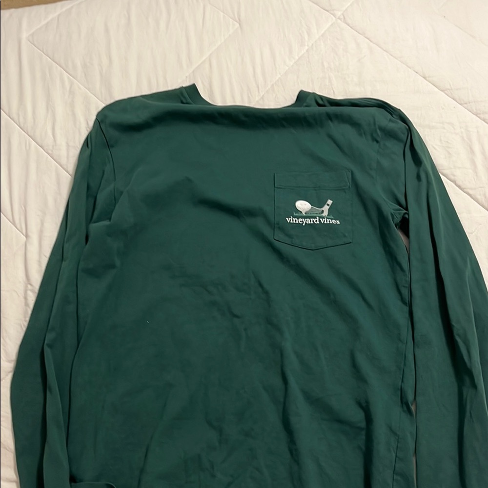 Vineyard Vines Forest Green Pocket Tee